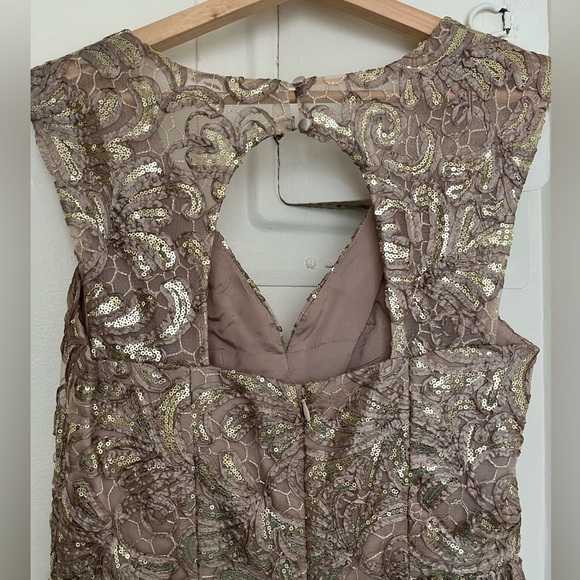 Decode 1.3 Champagne Sequin Party Dress with Keyhole Back, Size 10 - Picture 3 of 10